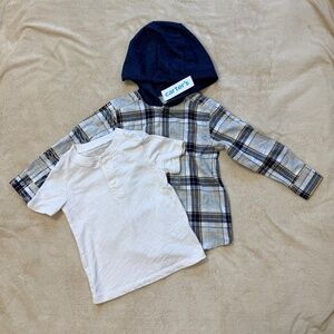 Carter's Boy's Flannel Hoodie 3T NWT & Garanimals Boy's T-Shirt 3T